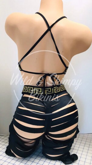 EXOTIC DANCEWEAR, Slash capri set, Stripper Clothes, Club Wear, Rave Wear, Pole Dancer
