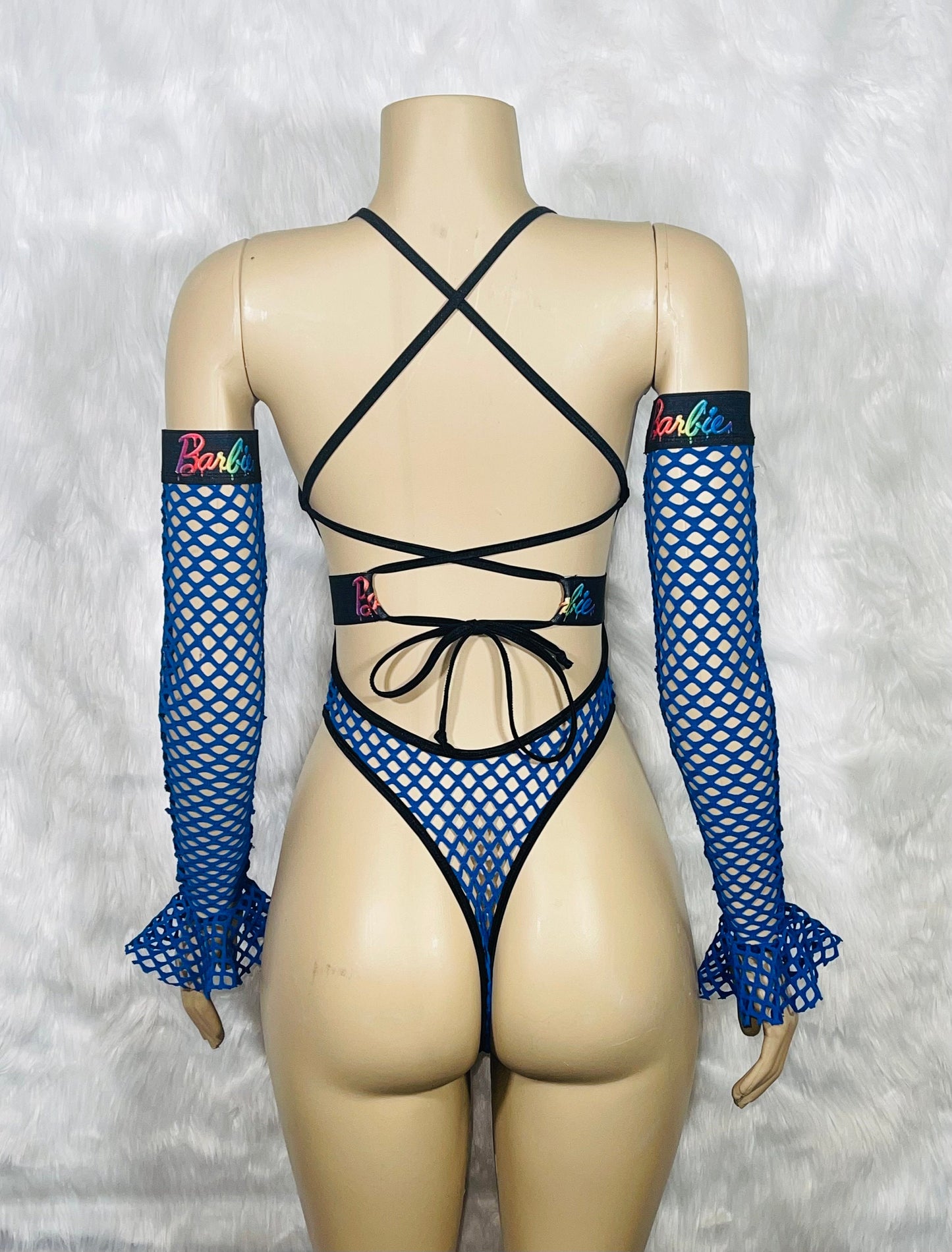 EXOTIC DANCEWEAR, Barbie One Piece set with ruffle arms, Stripper Clothes, Club Wear, Rave Wear, Pole Dancer