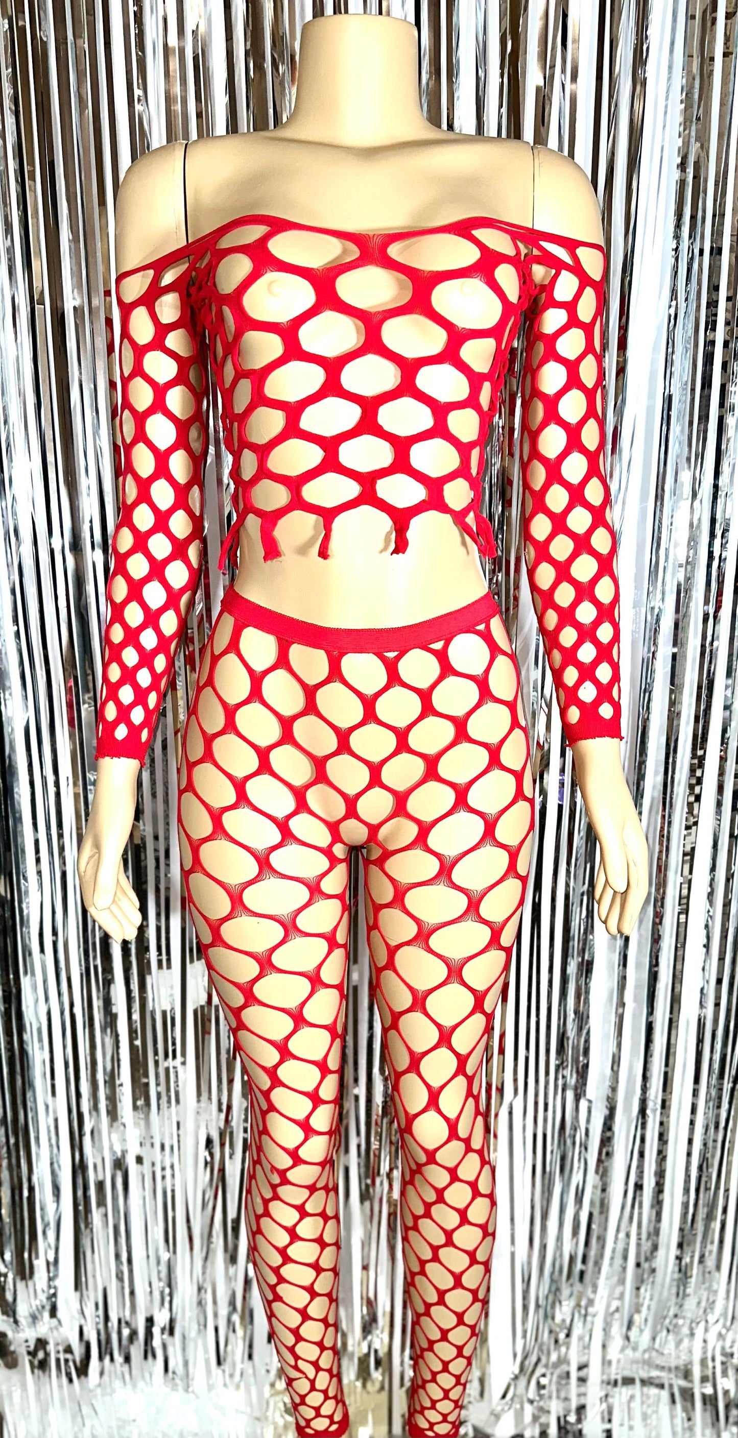 EXOTIC DANCEWEAR, Fishnet Pants Set, Stripper Clothes, Club Wear, Rave Wear, Pole Dancer, Bottle Girls