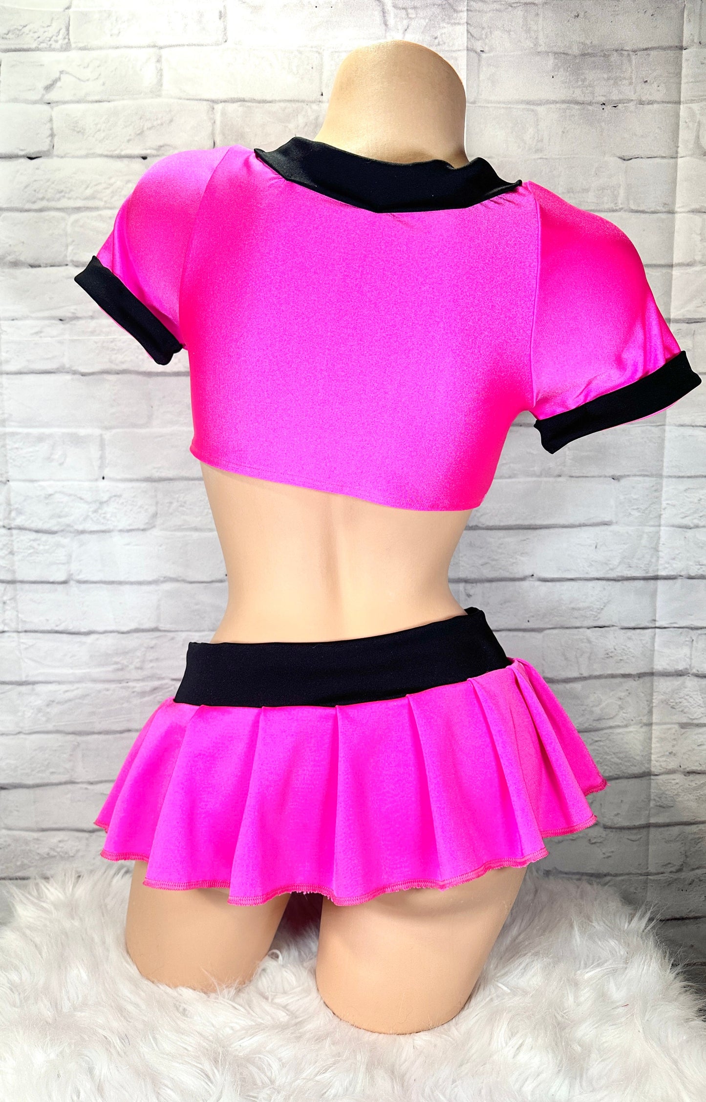 School Girl Skirt with pleated Skirt and Halter Top