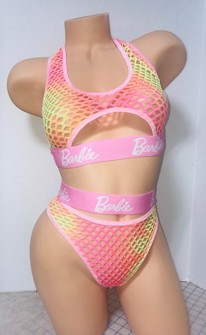 Fishnet two piece Outfit Exotic Dancewear