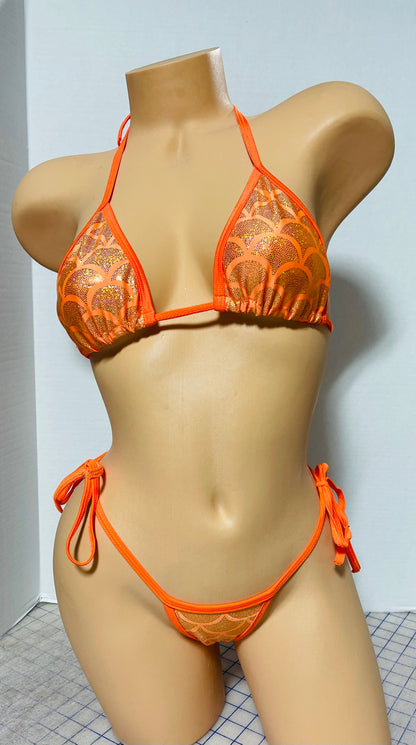 Sparkle mermaid tie side bikini set