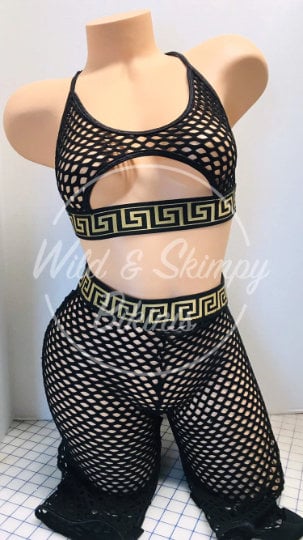 ROPA DE BAILE EXÓTICO, Conjunto capri, Ropa de stripper, Ropa de club, Ropa rave, Bailarina de barra