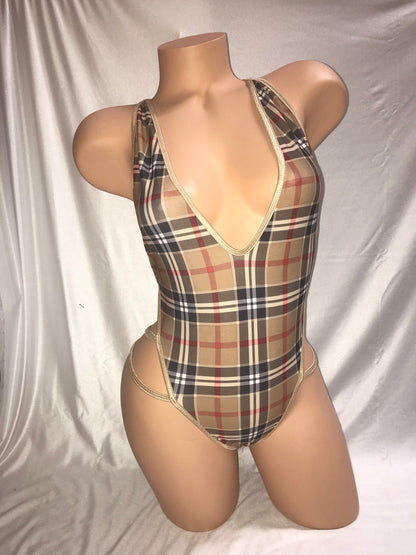 EXOTIC DANCER OUTFIT, Plaid 3 strap one piece, Stripper outfits, Stripper clothes, Pole Dancer Outfit