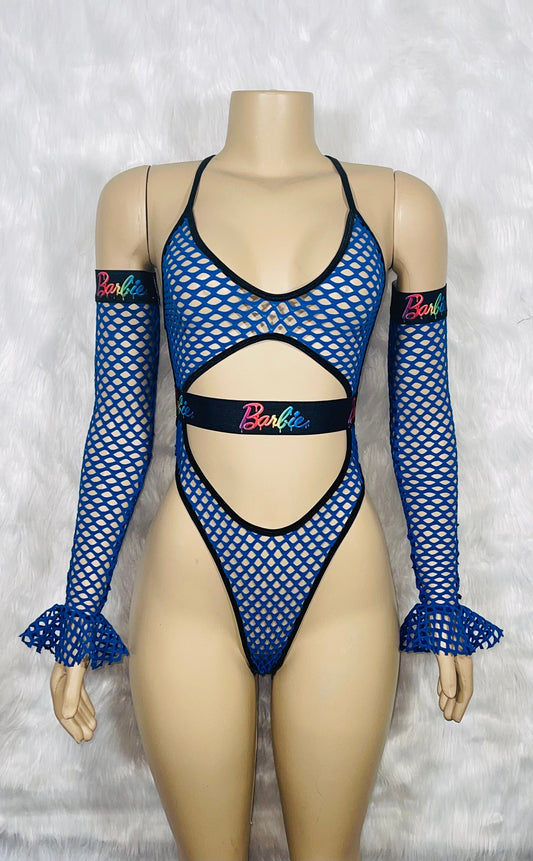 EXOTIC DANCEWEAR, Barbie One Piece set with ruffle arms, Stripper Clothes, Club Wear, Rave Wear, Pole Dancer