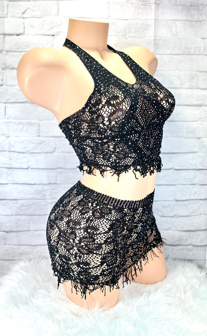 Sparkly Fishnet swimwear coverup