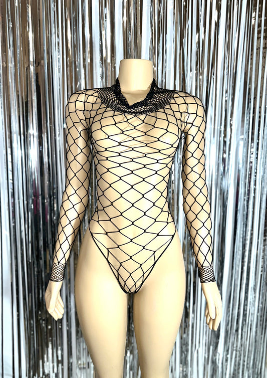 Traje de baño de una pieza de red - Chicas botella - Ropa de baile exótica - Traje de bailarina de pole dance